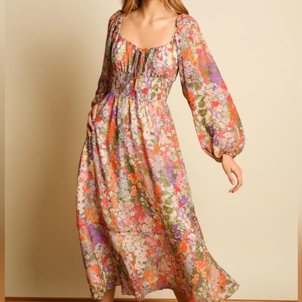 Hutch Floral Chiffon Dress Size Small NWOT